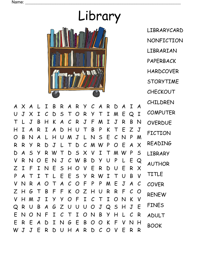Free Printable Library Crossword Puzzles