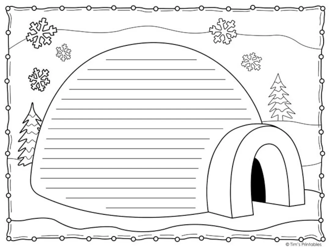 Igloo Writing Paper Templates Etsy