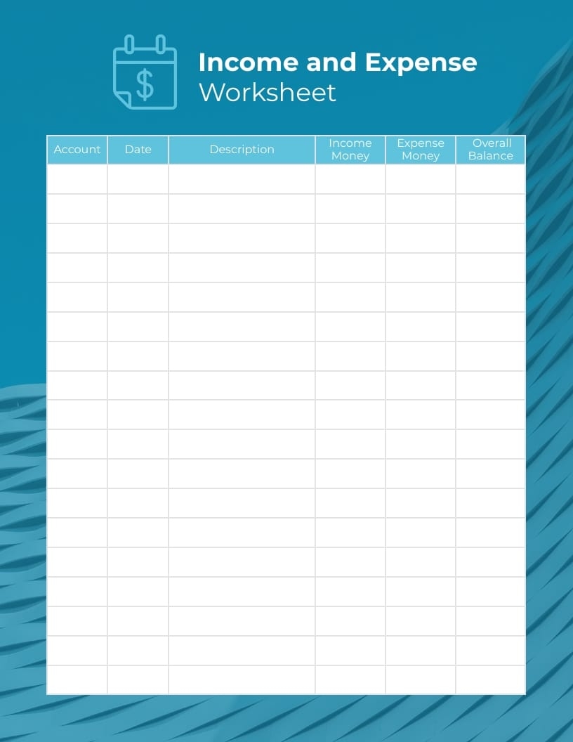 Income And Expense Worksheet Template Visme