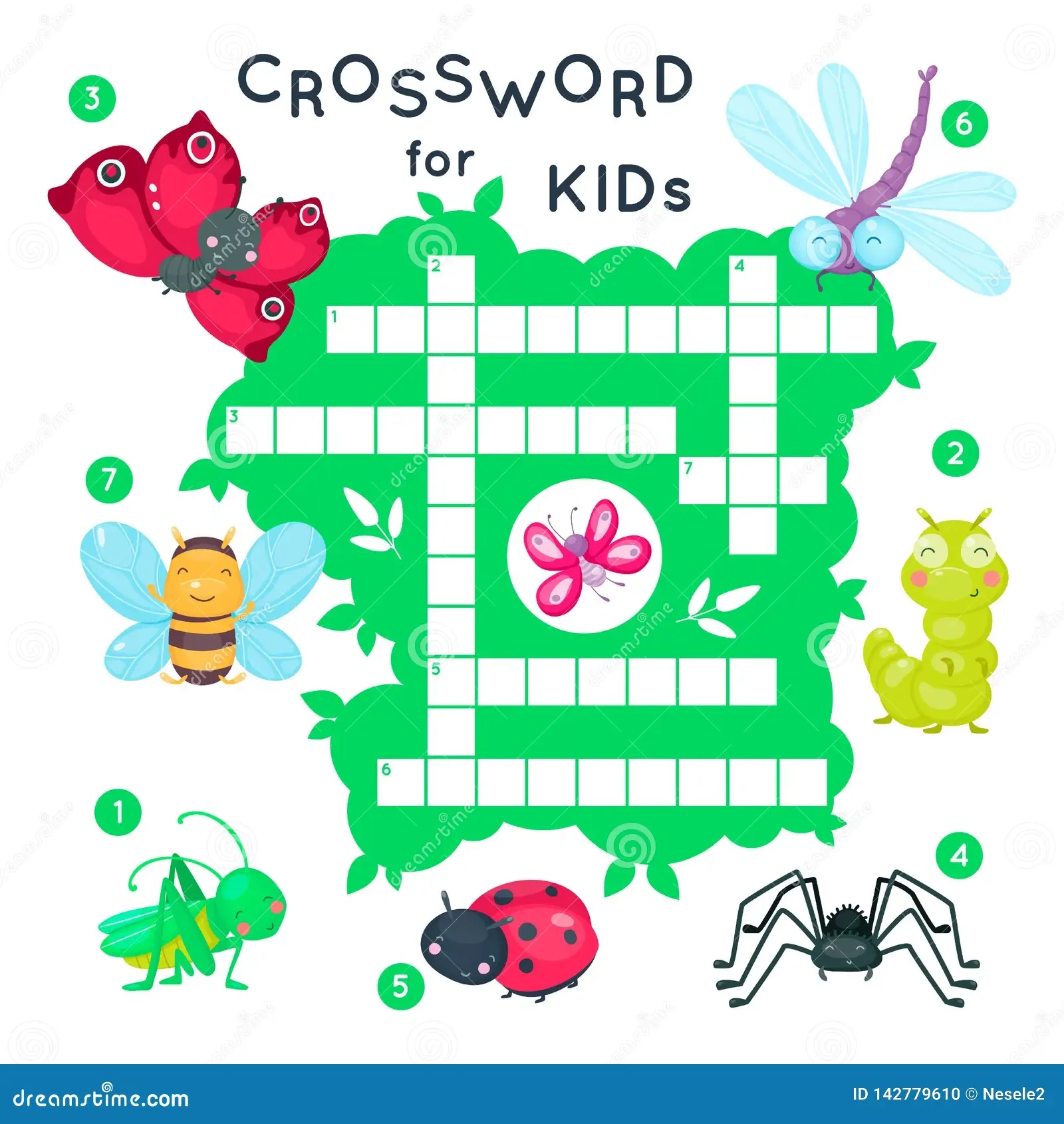 Insect Feature Crossword Printable