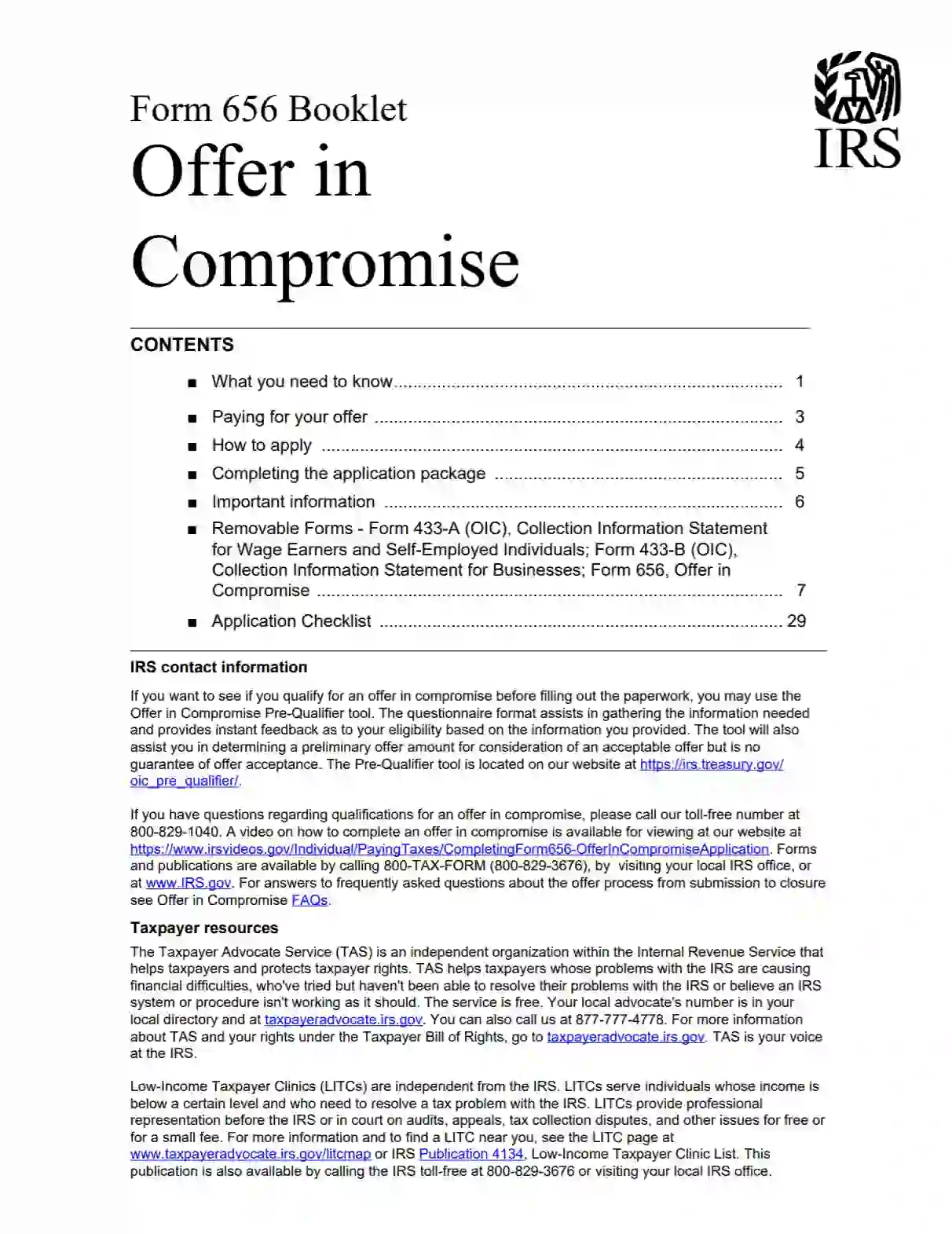 IRS Form 656 B Fill Out Printable PDF Forms Online