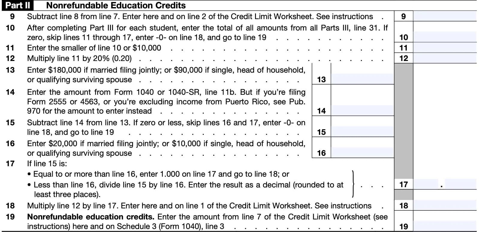 IRS Form 8863 Instructions
