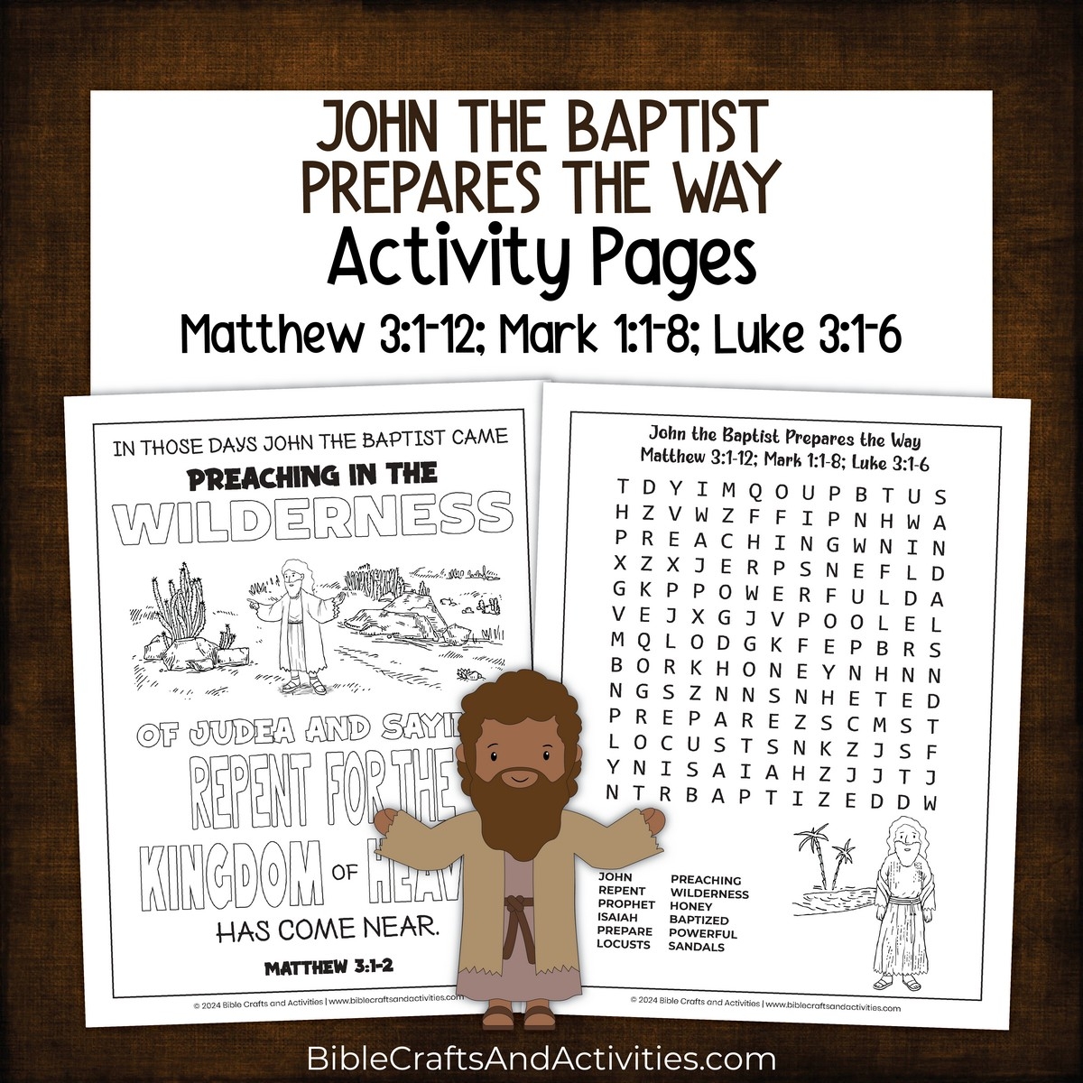 John The Baptist Prepares The Way Activity Pages