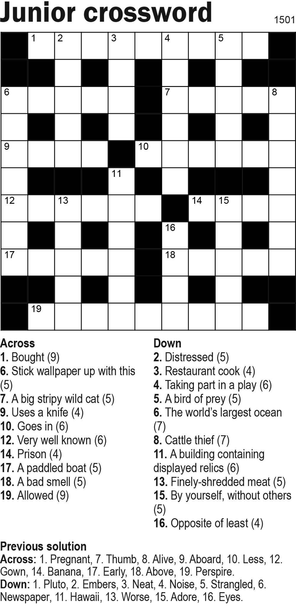 General Knowledge Crosswords Free