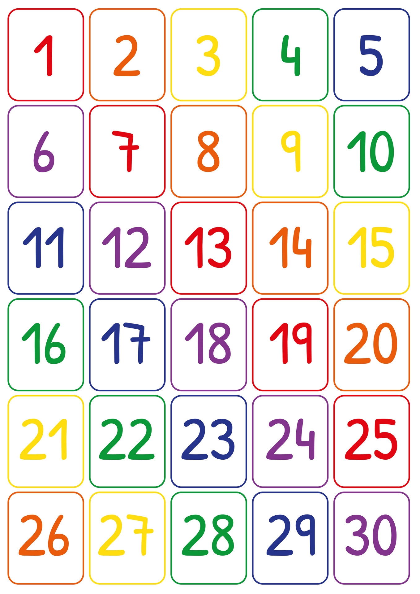 Large Numbers 1 30 10 Free PDF Printables Printablee