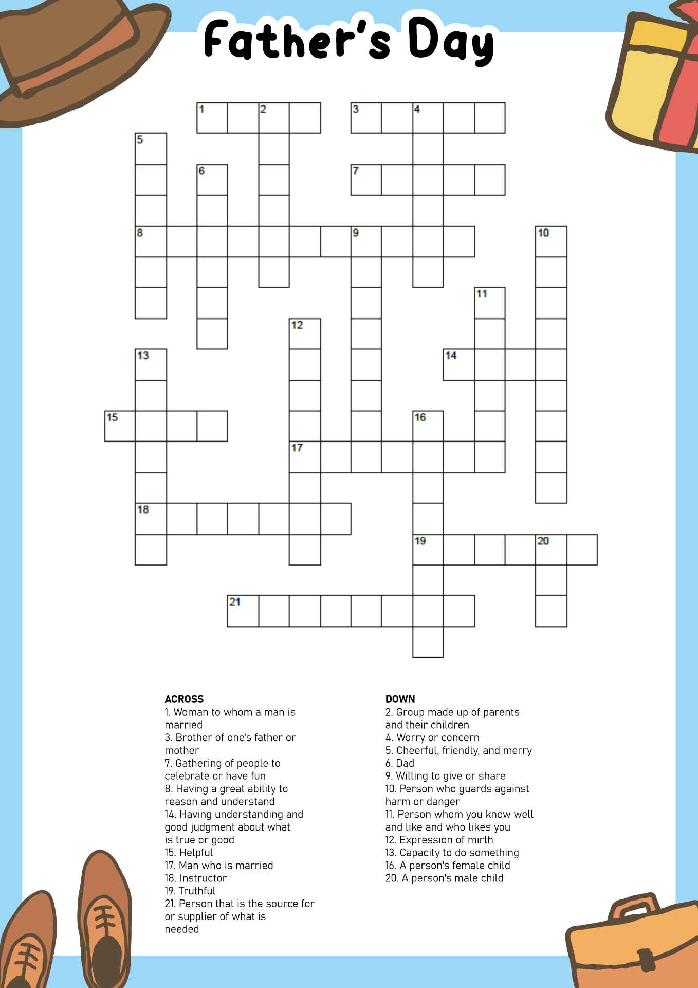 Easy Crossword Puzzles For Adults Fun