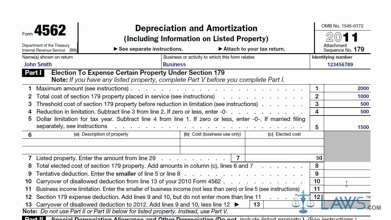 Learn How To Fill The Form 4562 Depreciation And Amortization