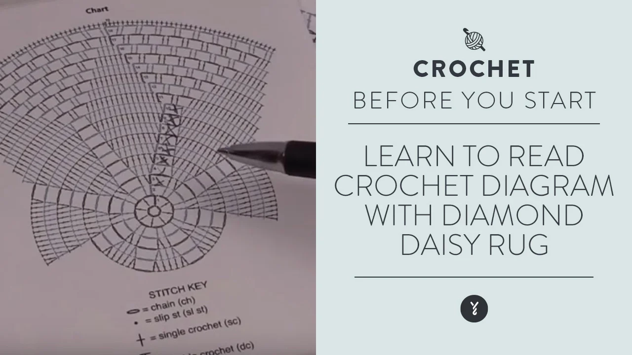 Learn Read Crochet Diagram With Diamond Daisy Rug Yarnspirations