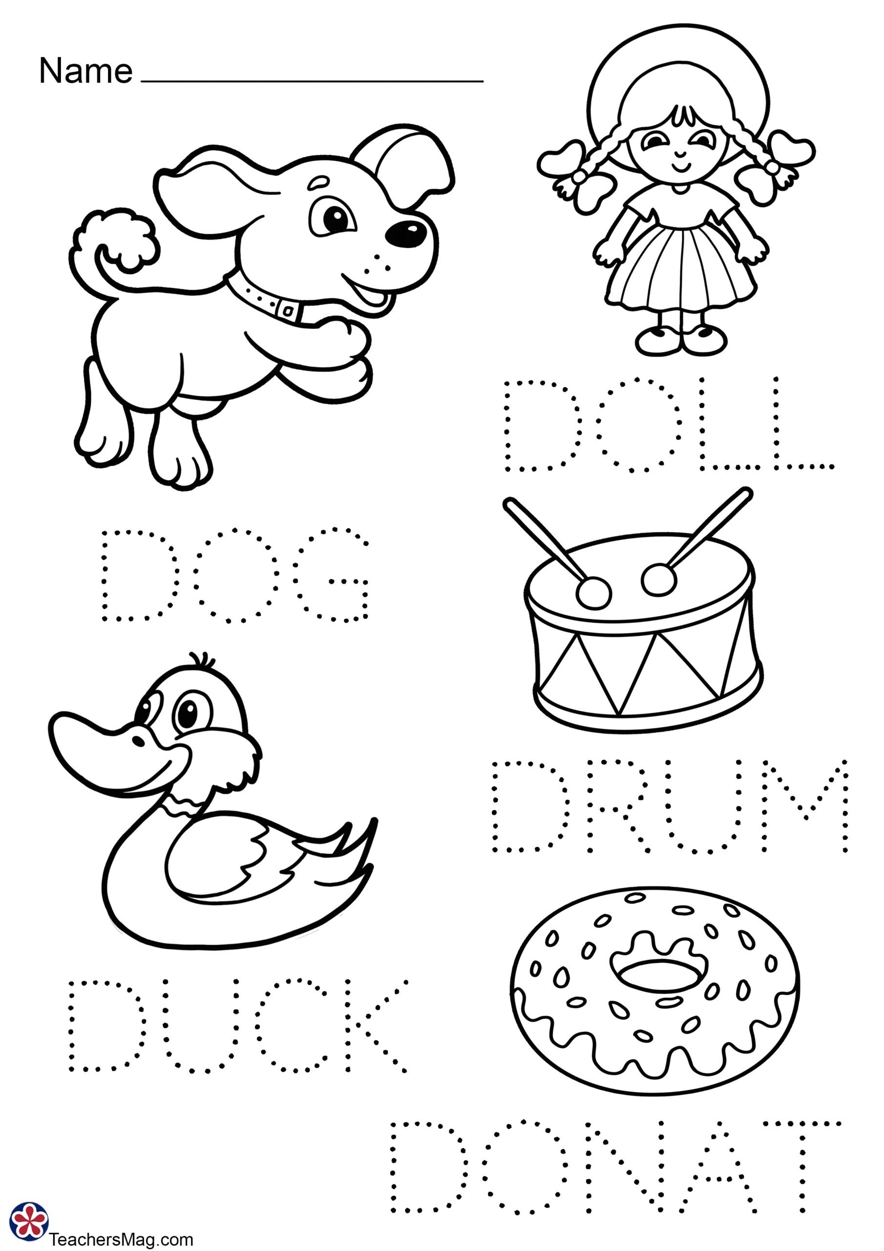 Free Printable Letter D Worksheet Preschool
