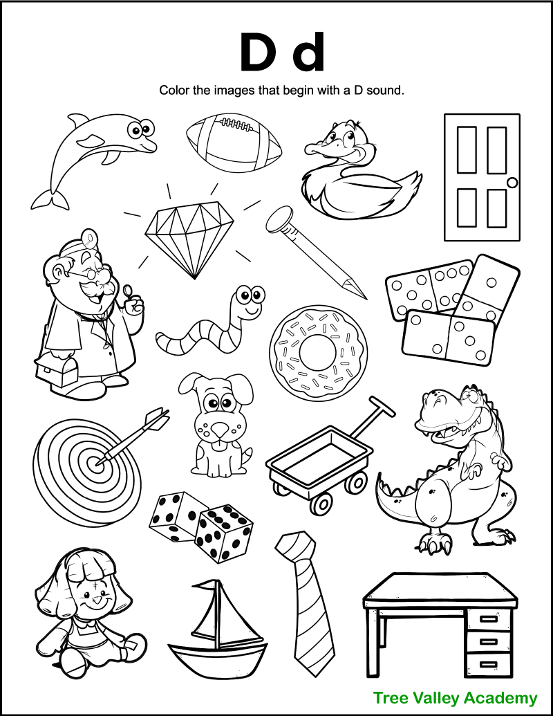 Learning The Letter D Printable Worksheets
