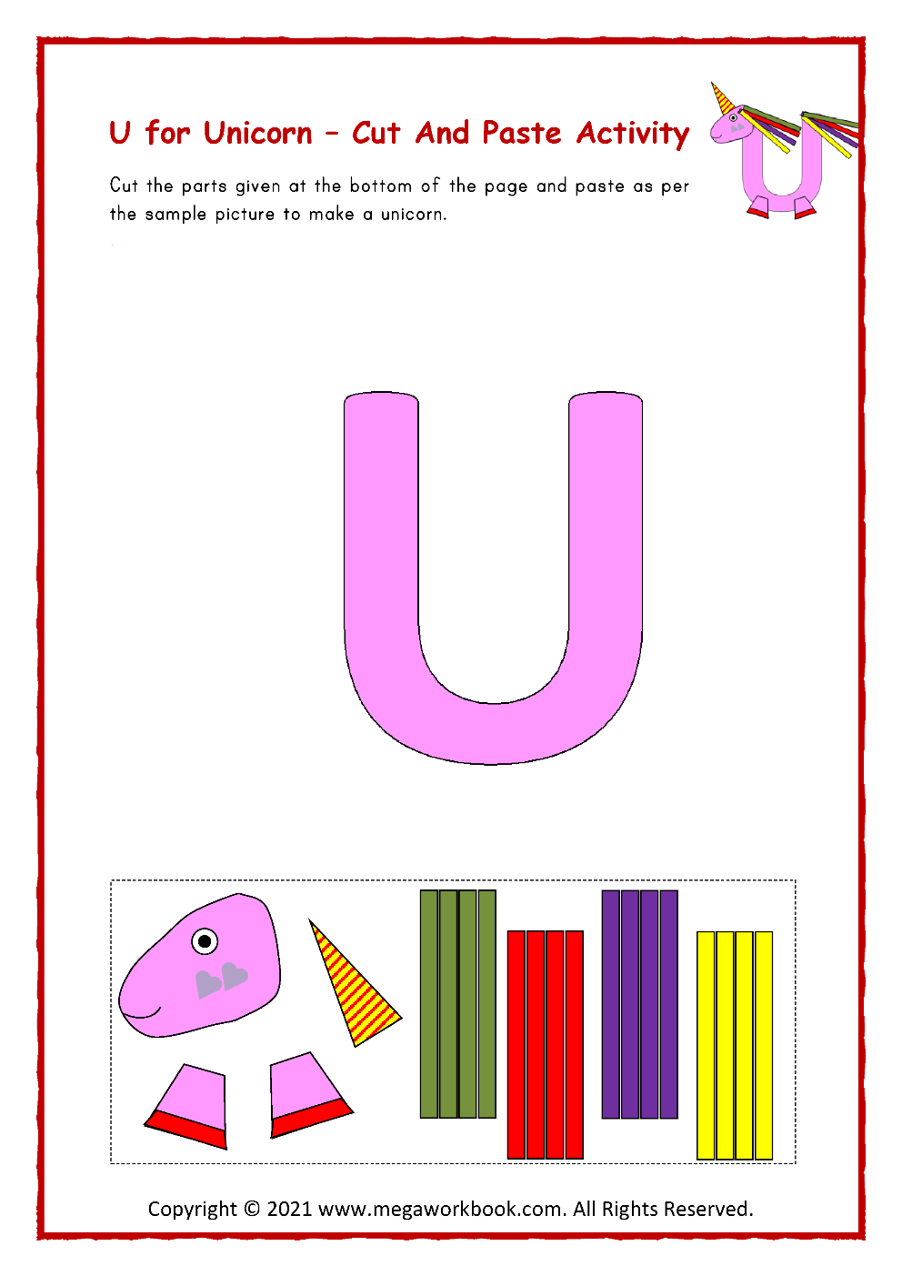 Printable Letter U Worksheets