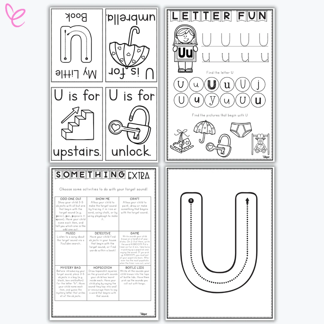 U Printable Letter