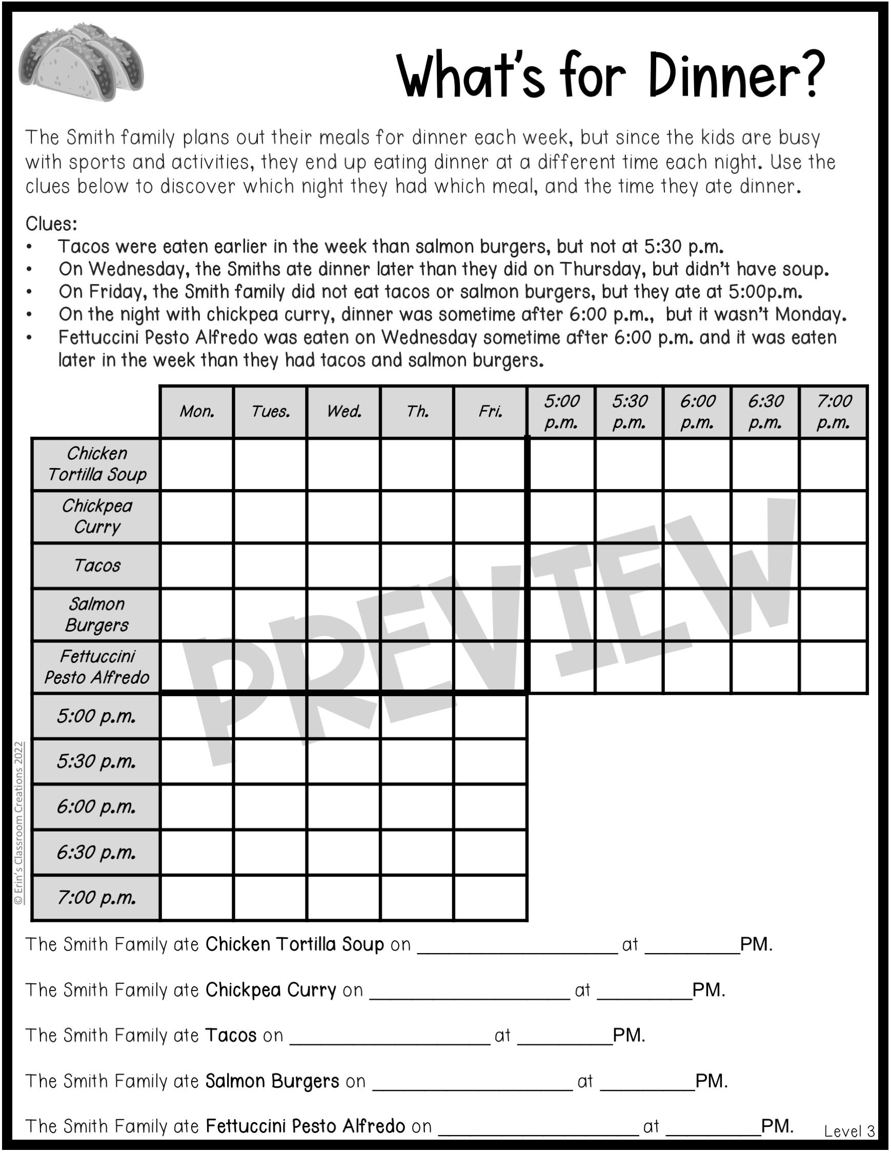 Printable Logic Puzzles With Solutions