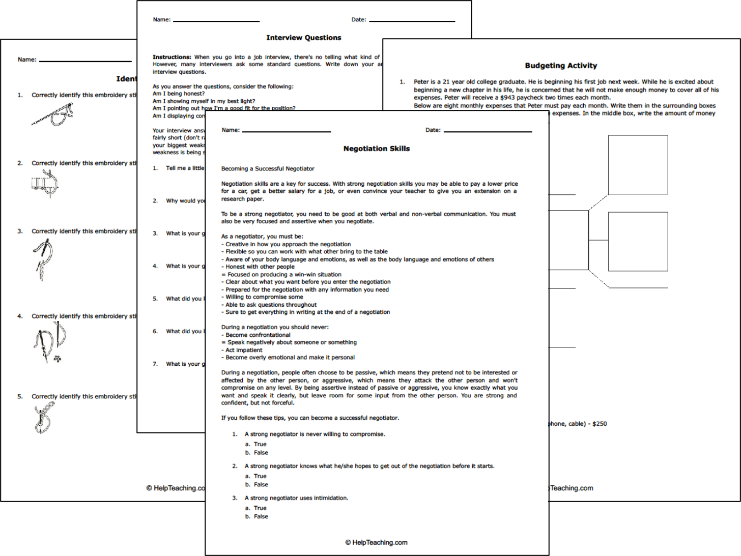 Life Skills Worksheets EdHelper Worksheets Library
