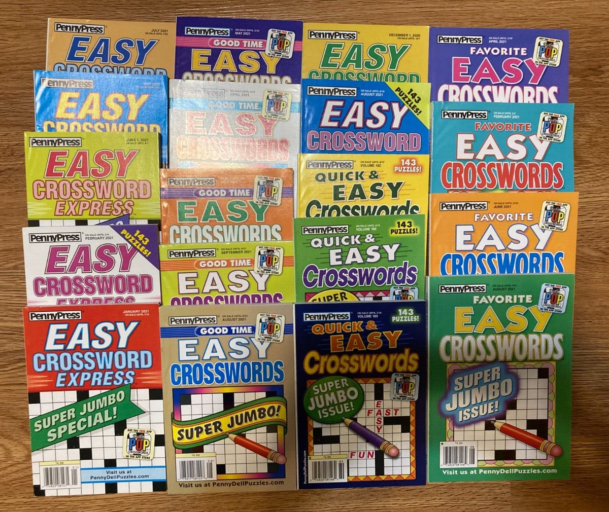 Lot Of 6 Dell Penny Press Easy Crossword Puzzle Books Express 