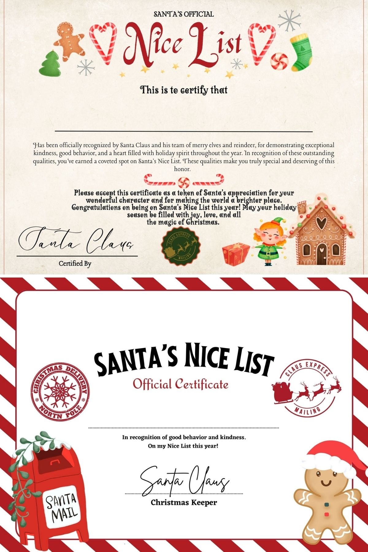 Free Printable Santa Certificate Template
