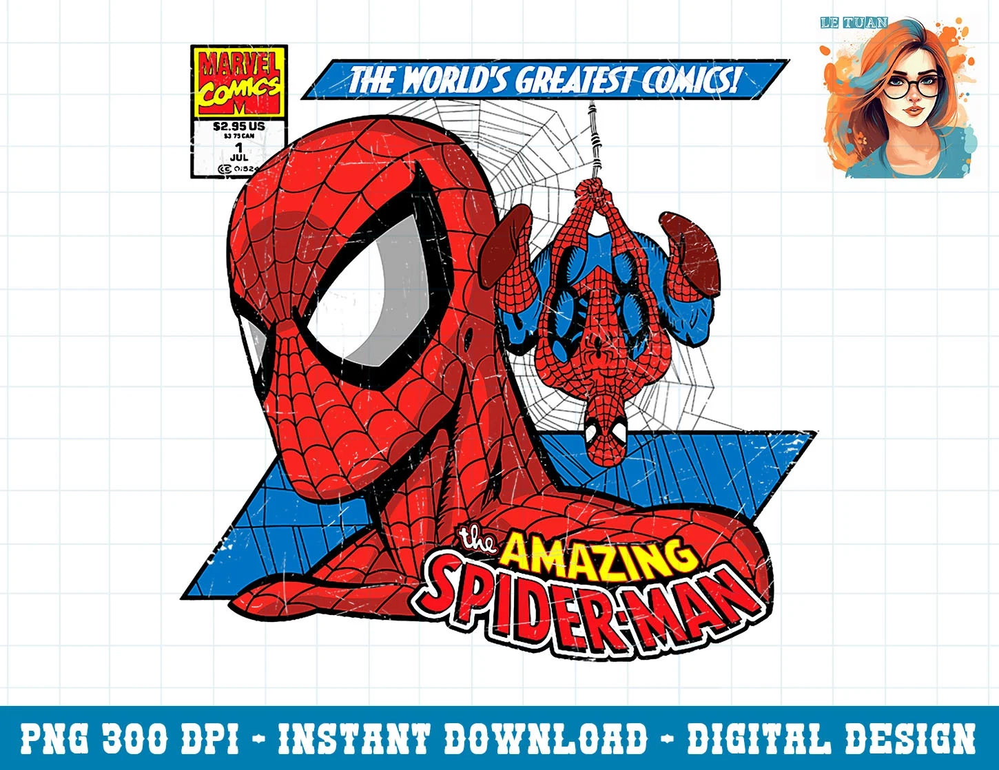 Marvel Amazing Spider Man Comic Png Sublimation Copy Inspire Uplift