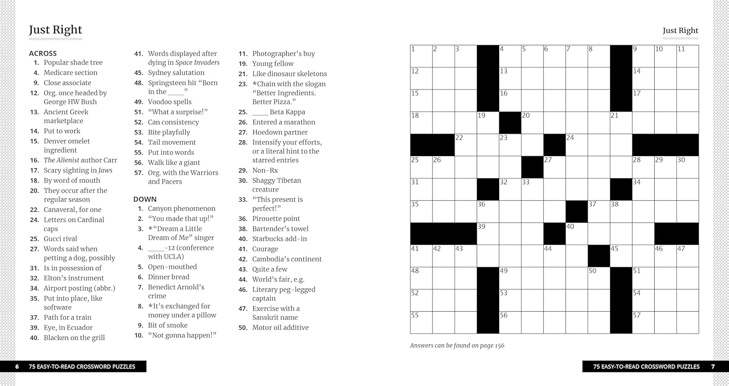 Medium Level Crossword Puzzles 75 Easy to Read Bhutan Ubuy