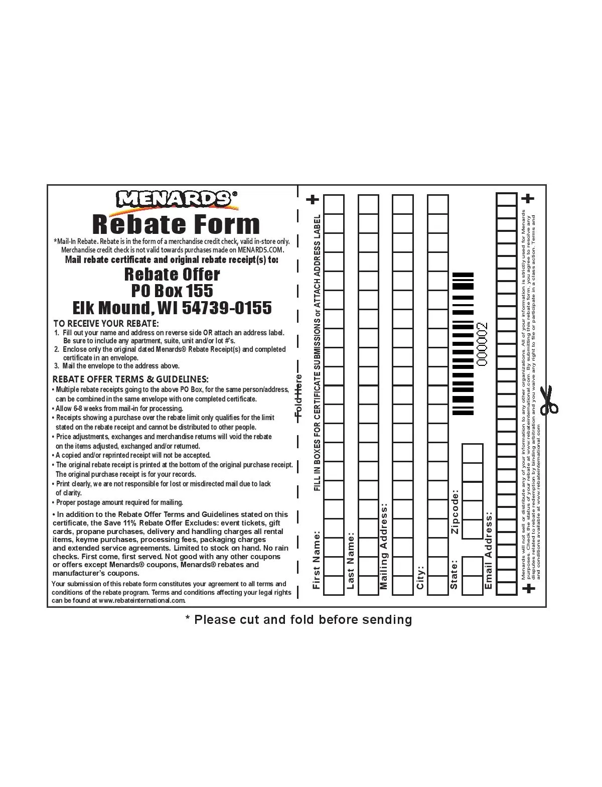 Menards Rebate Form To Print MenardsRebateForms
