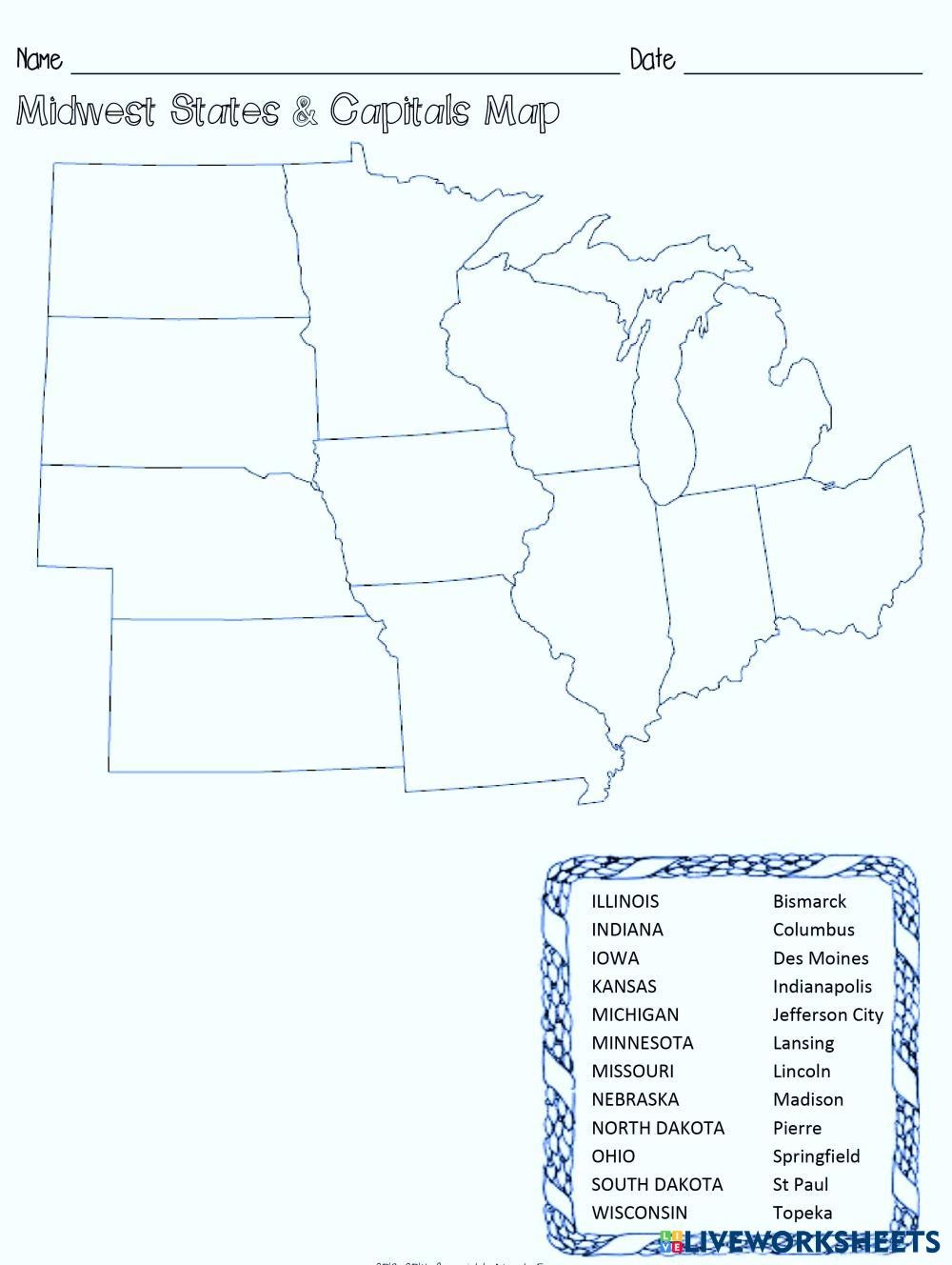 Midwest Region Free Interactive Worksheets 7508970