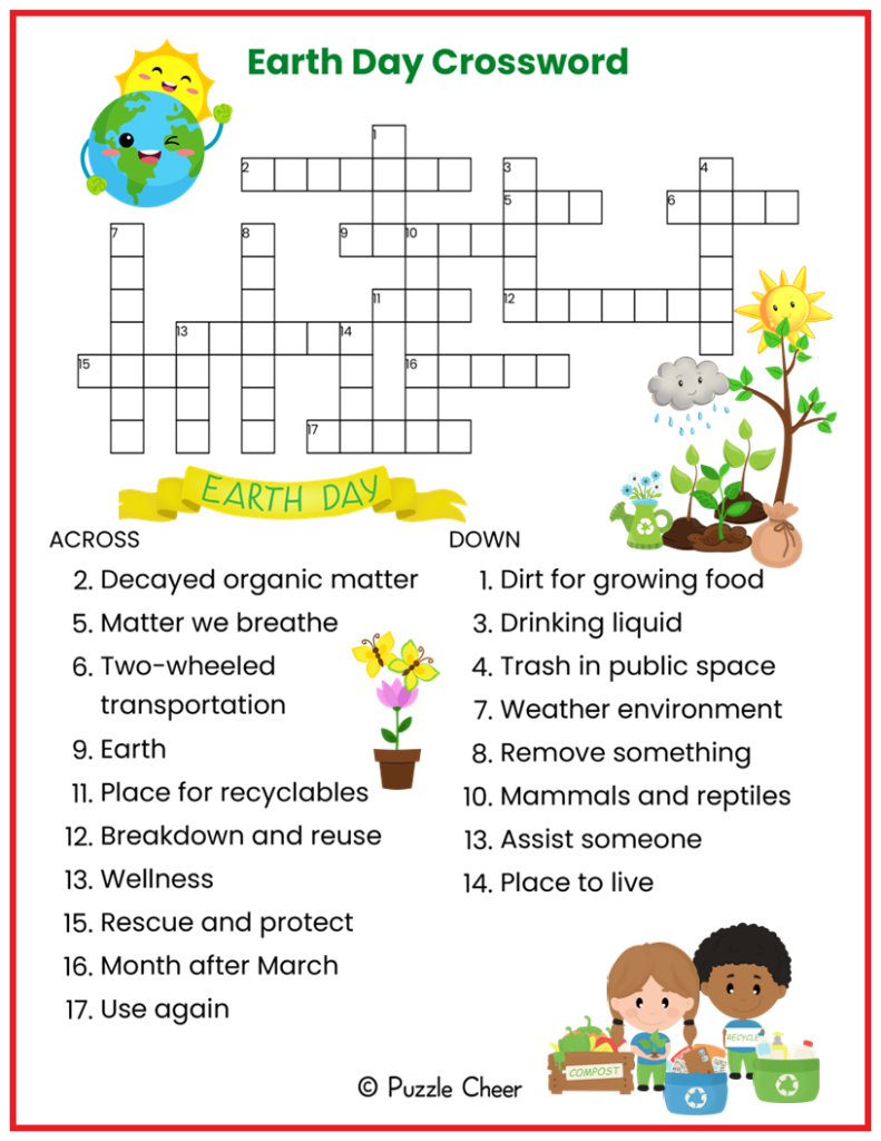 Nature Crossword Puzzles Printable