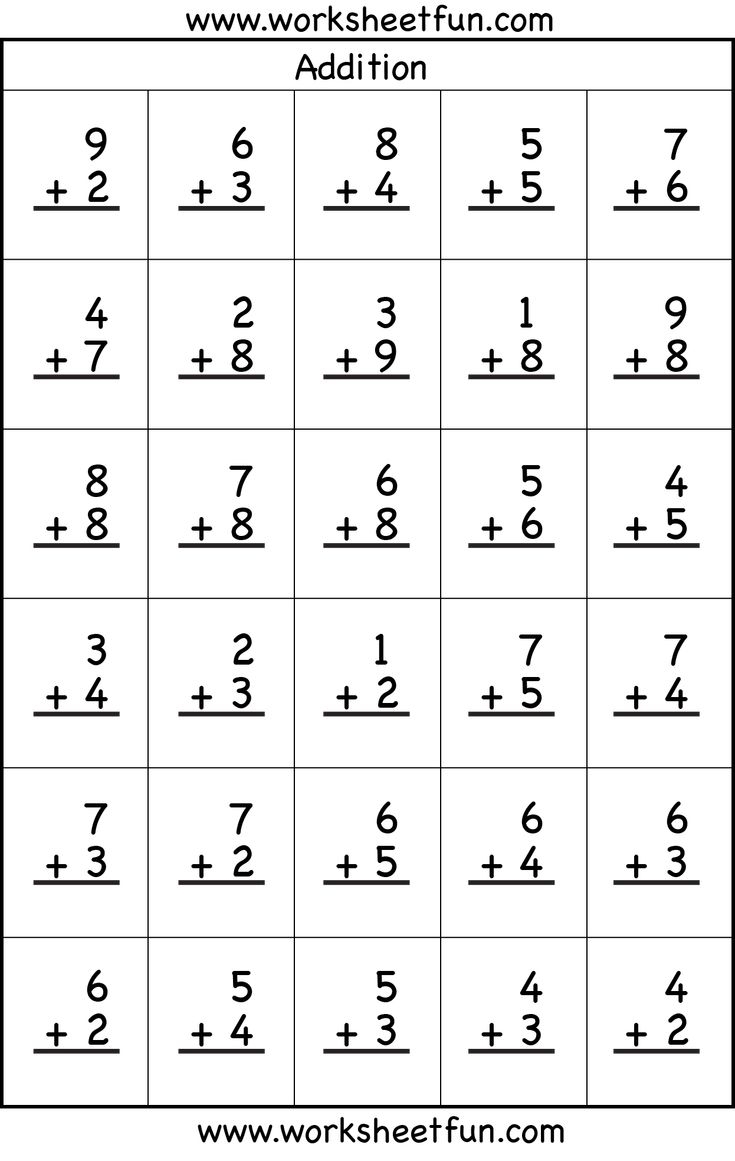 Addition Facts Practice Worksheet