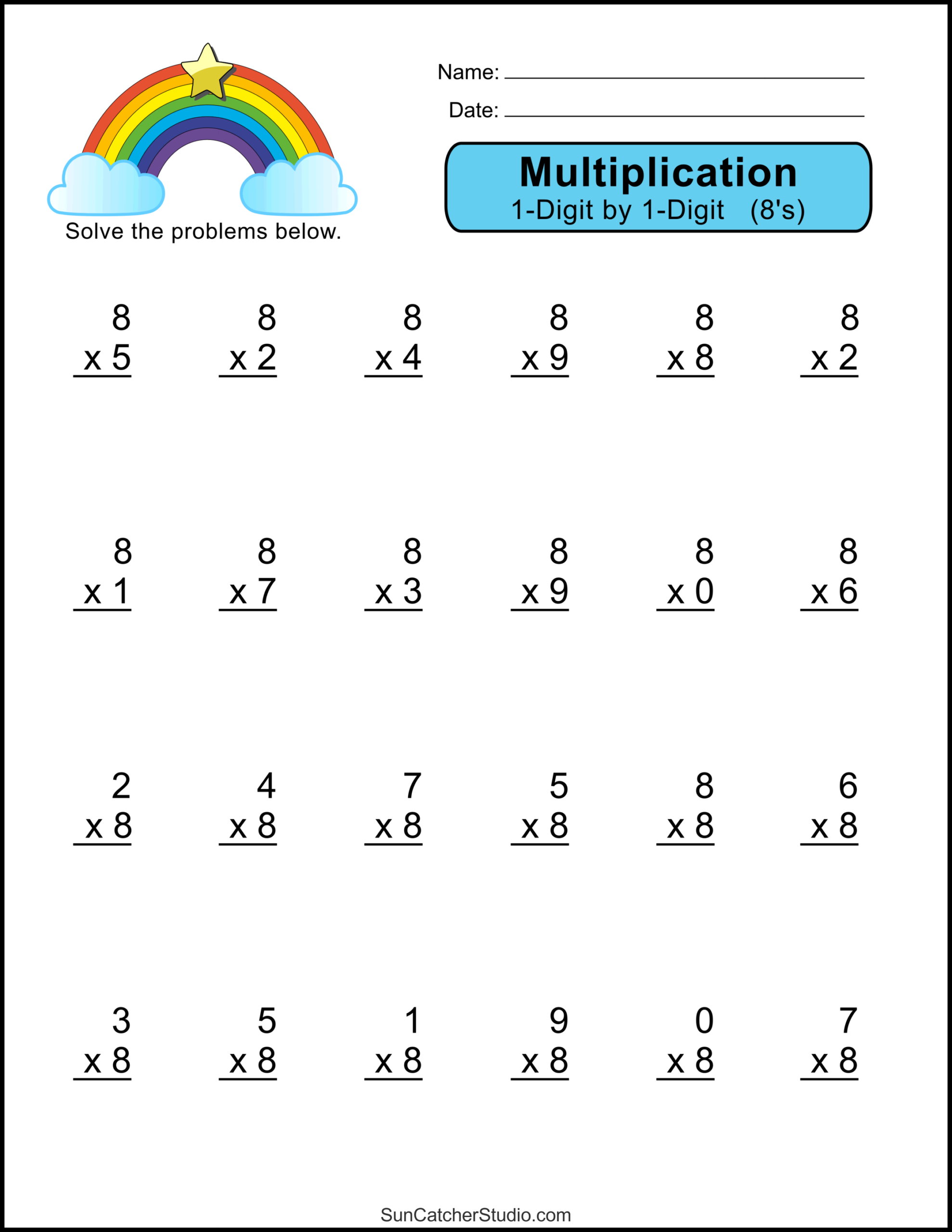Multiplication Printable Worksheets Grade 4