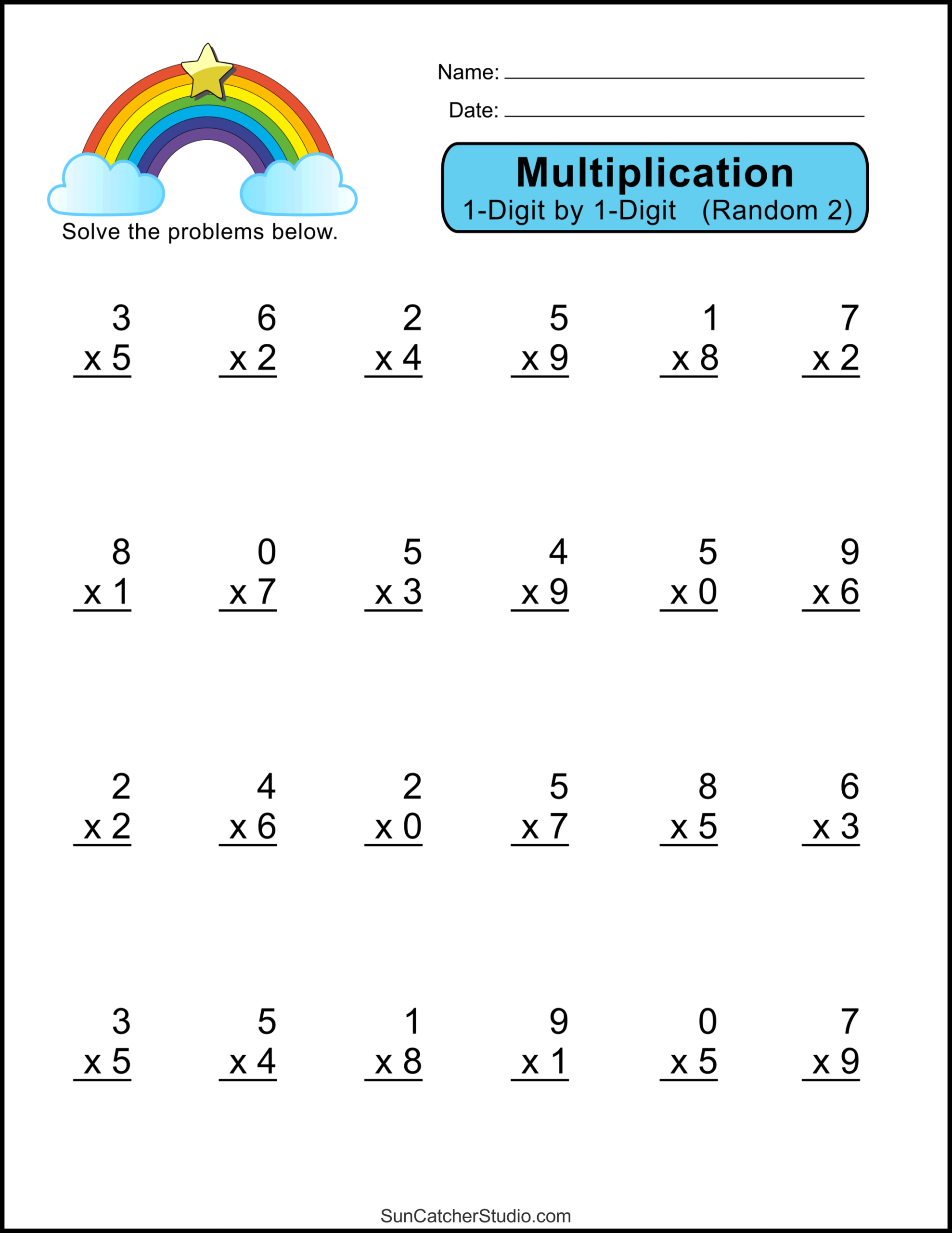 3rd Grade Worksheets Printable Multiplication