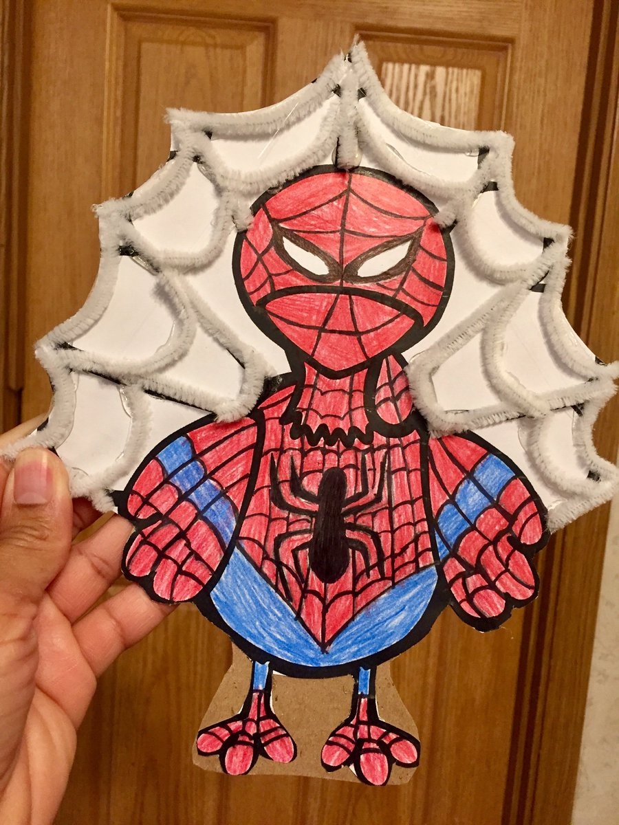 Turkey In Disguise Spiderman Template Printable