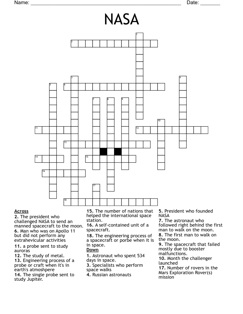NASA Crossword WordMint