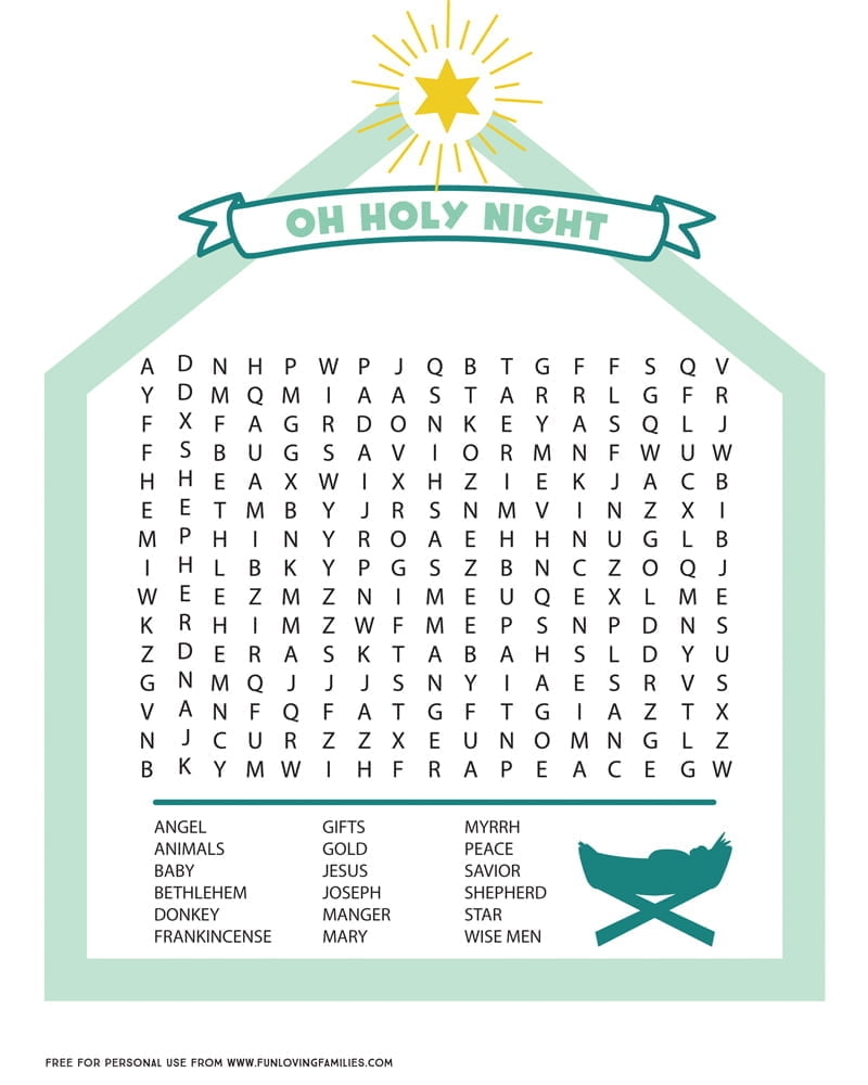 Christian Christmas Puzzles Printables