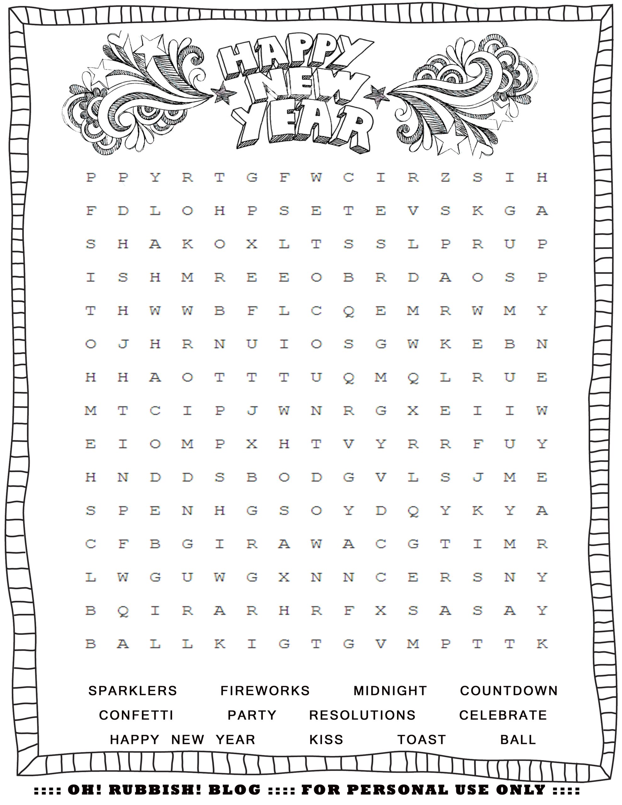 New Year s Printable Activities Entertain Your Kids With 4 New 