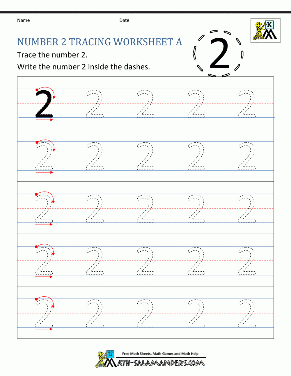 Number 2 Worksheets For Preschool