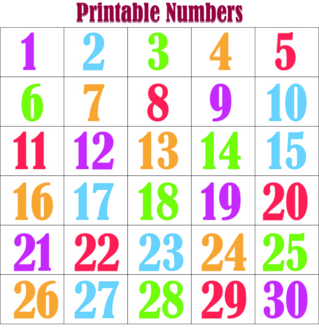 Number Free Printables