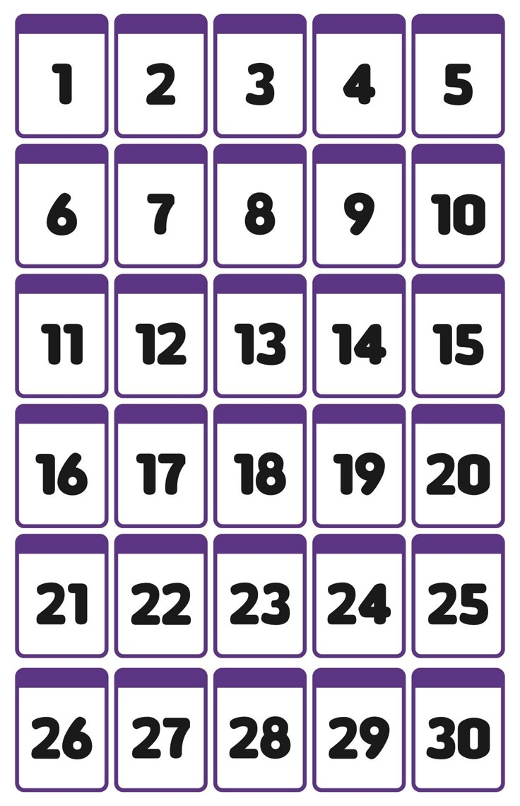 Numbers From 1 30 10 Free PDF Printables Printablee