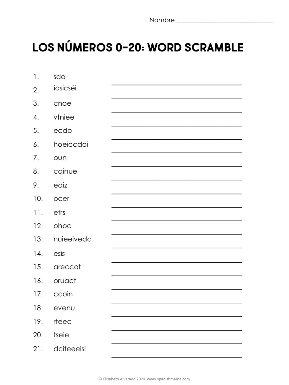 Free Printable Beginner Spanish Worksheets