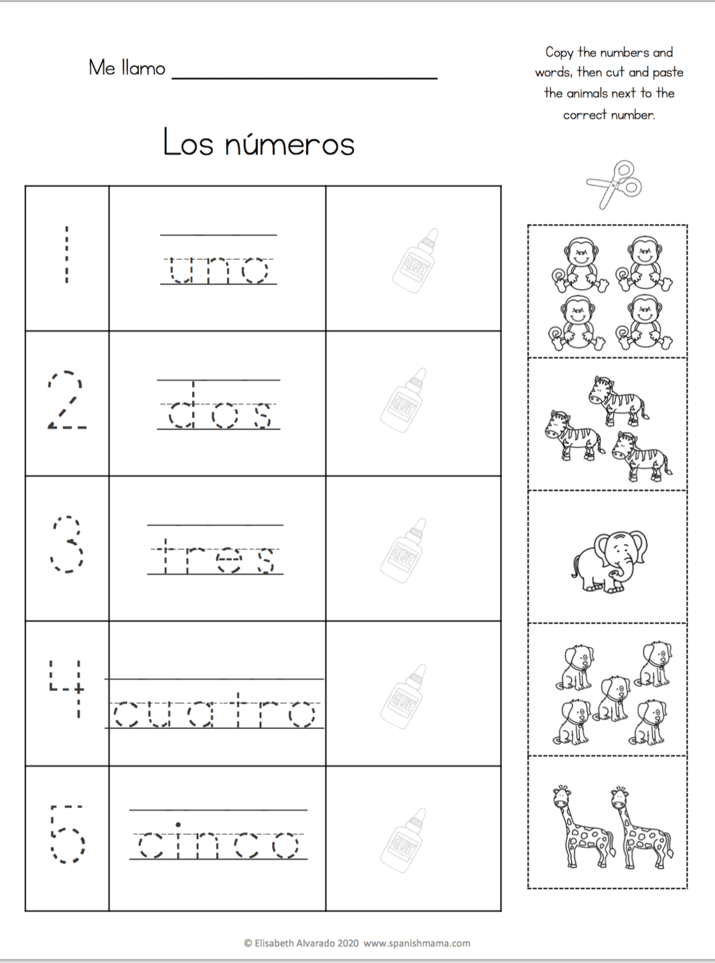Spanish Worksheets For Kids Printable