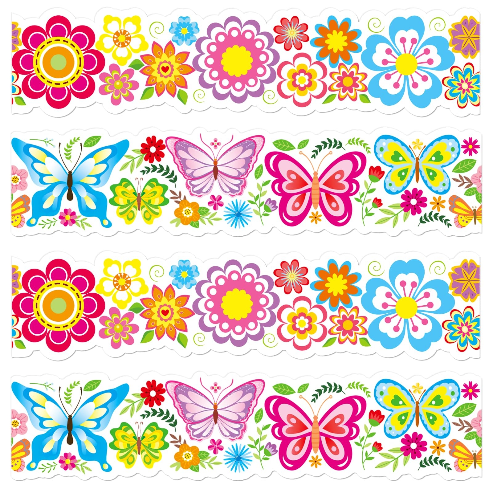 Omlisca Spring Bulletin Boards 24m Die Cut Flowers Butterfly 