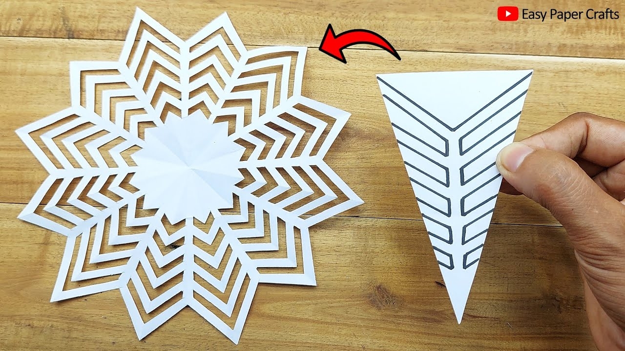 Paper Cutting Design How To Make Paper Snowflake For Christmas Decorations Easy Paper Crafts