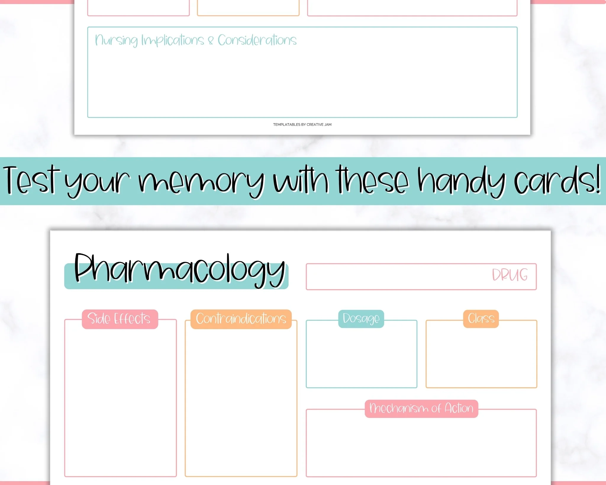 Printable Drug Card Template