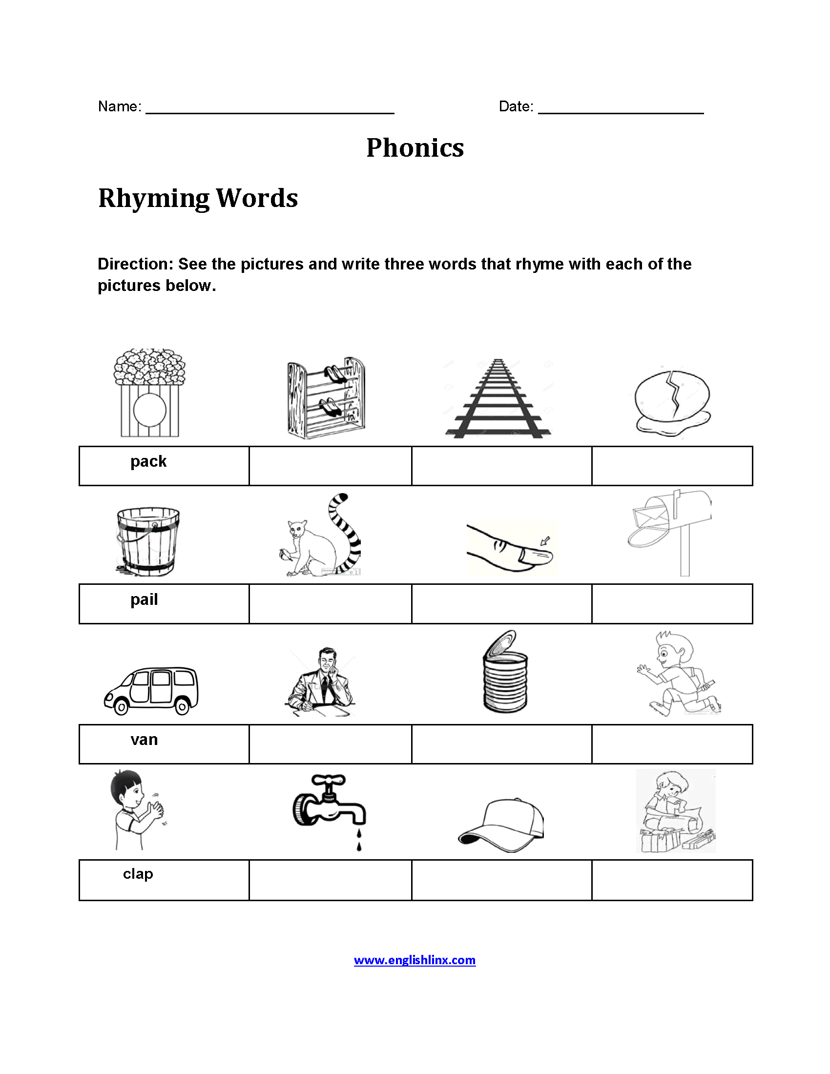 Phonics Worksheets Printable
