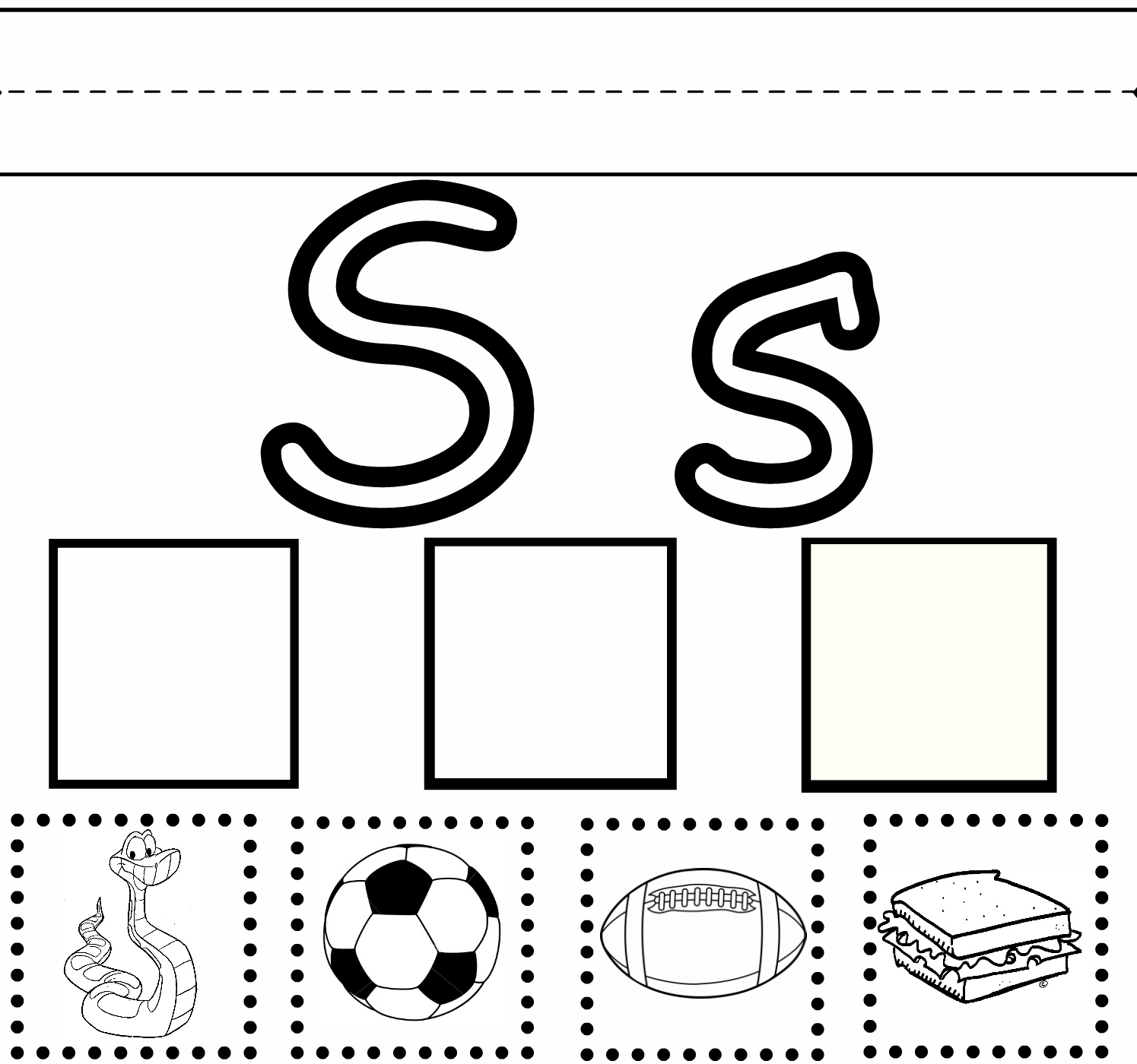 Letter S Worksheets For Preschool Printables