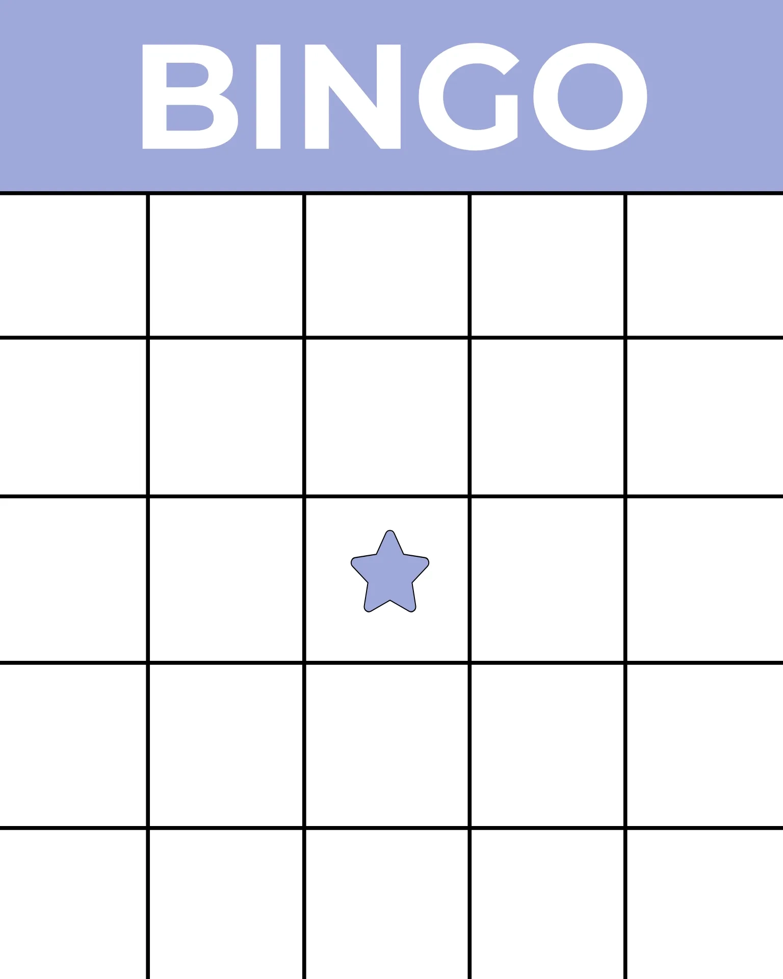 Printable Bingo Template Free