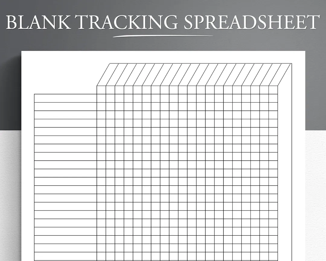 Printable Blank Tracking Spreadsheet Printable PDF Excel Google Sheets Etsy Denmark