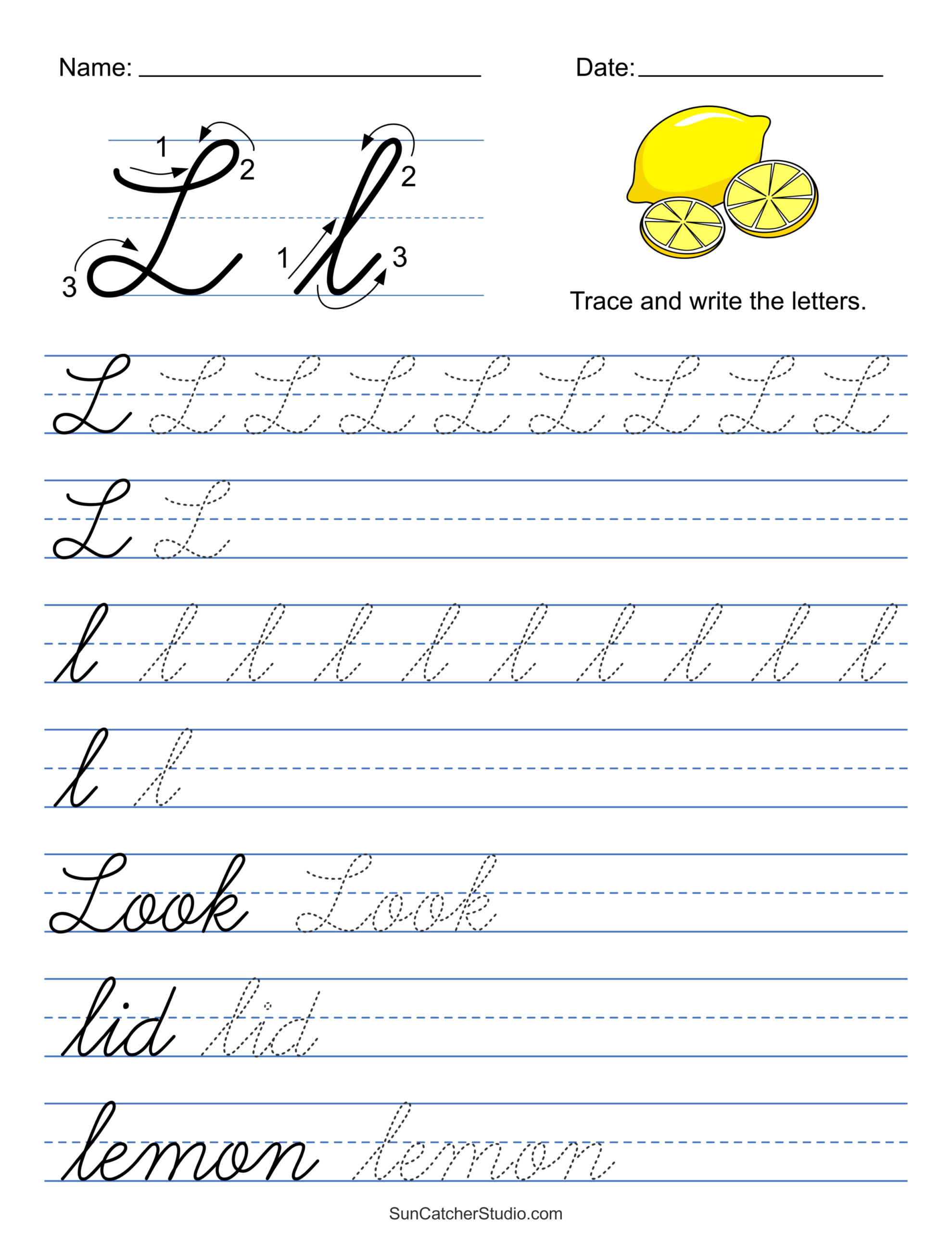 Cursive Letters Worksheets Printable