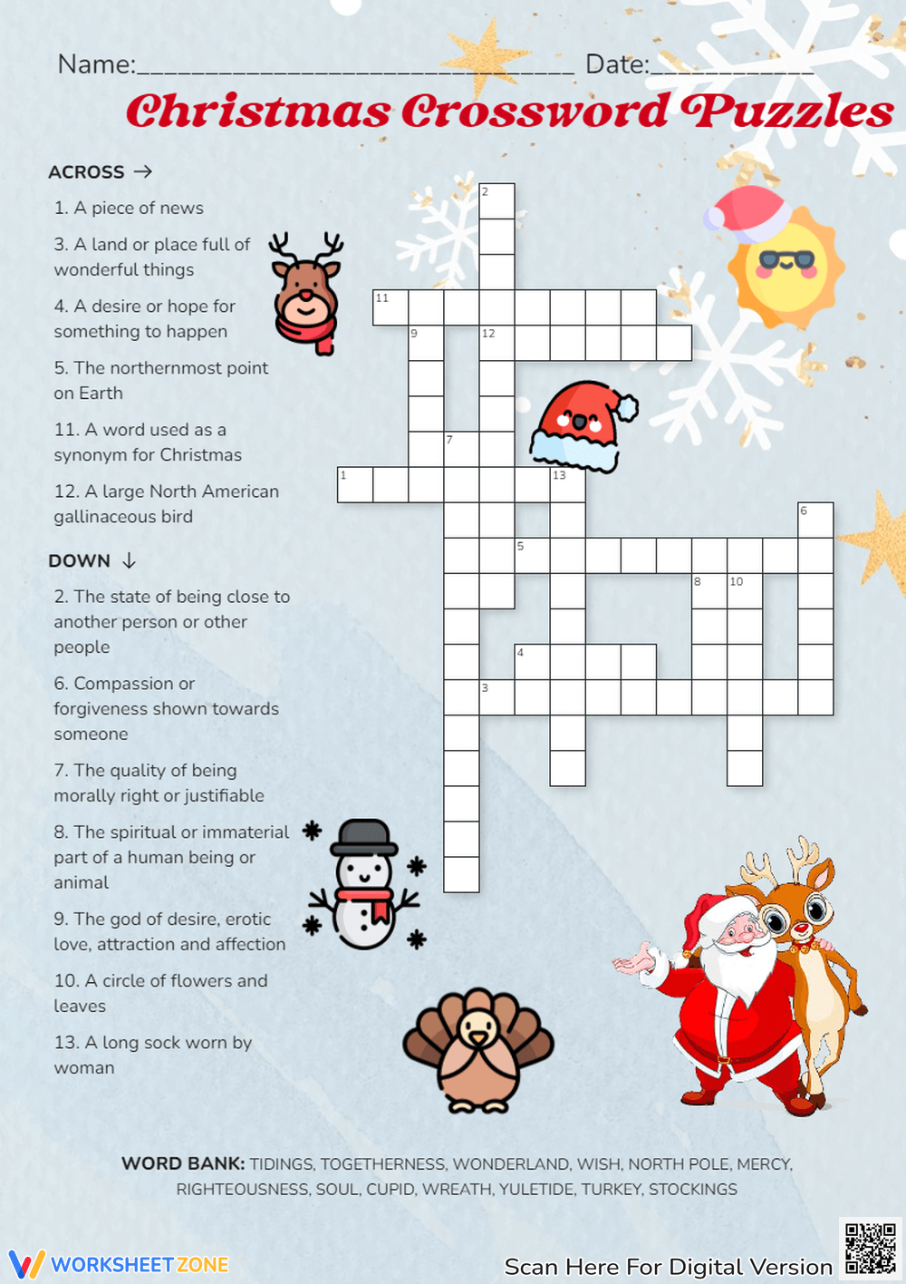 Crossword Puzzles 7th Grade Printable