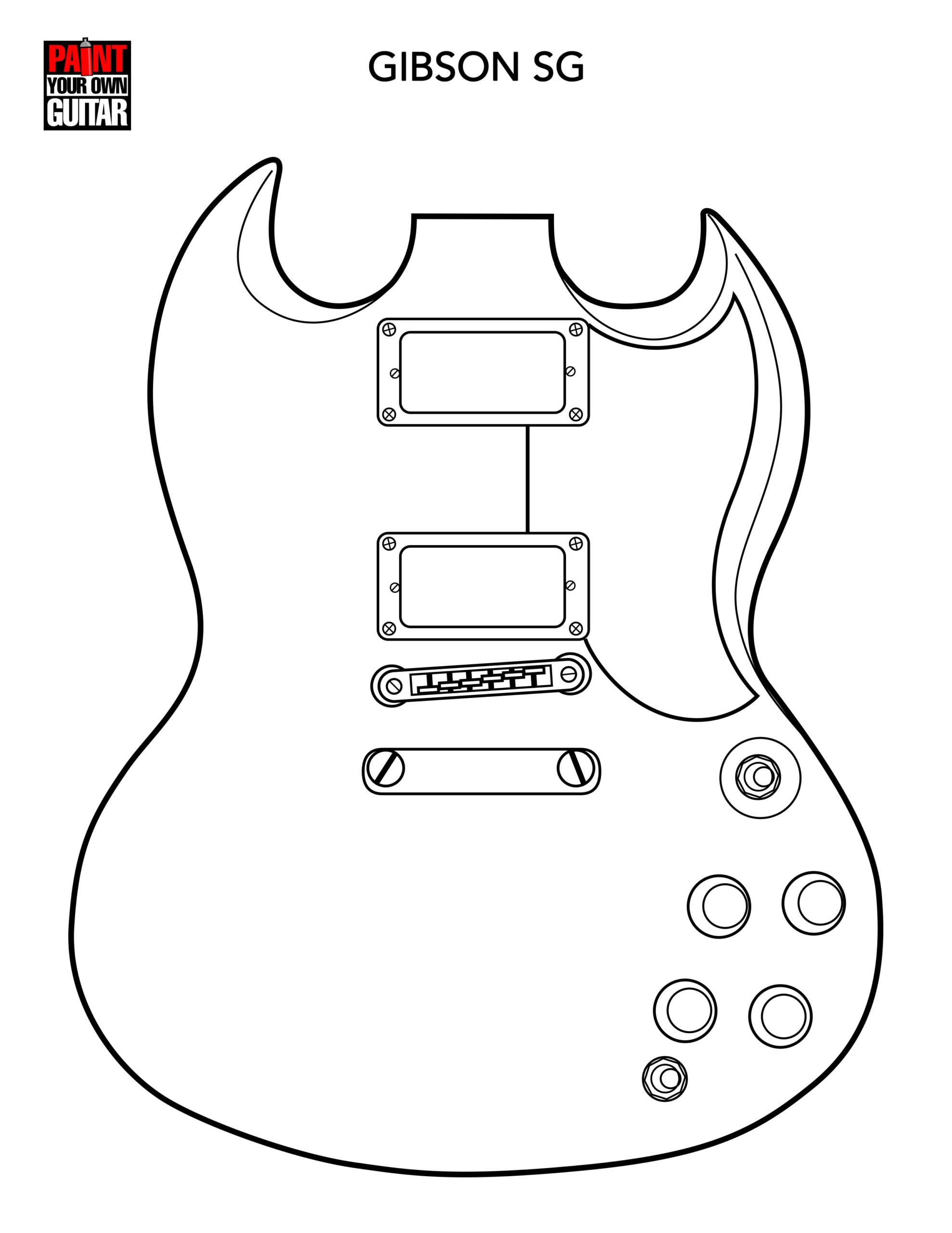 Printable Guitar Outline