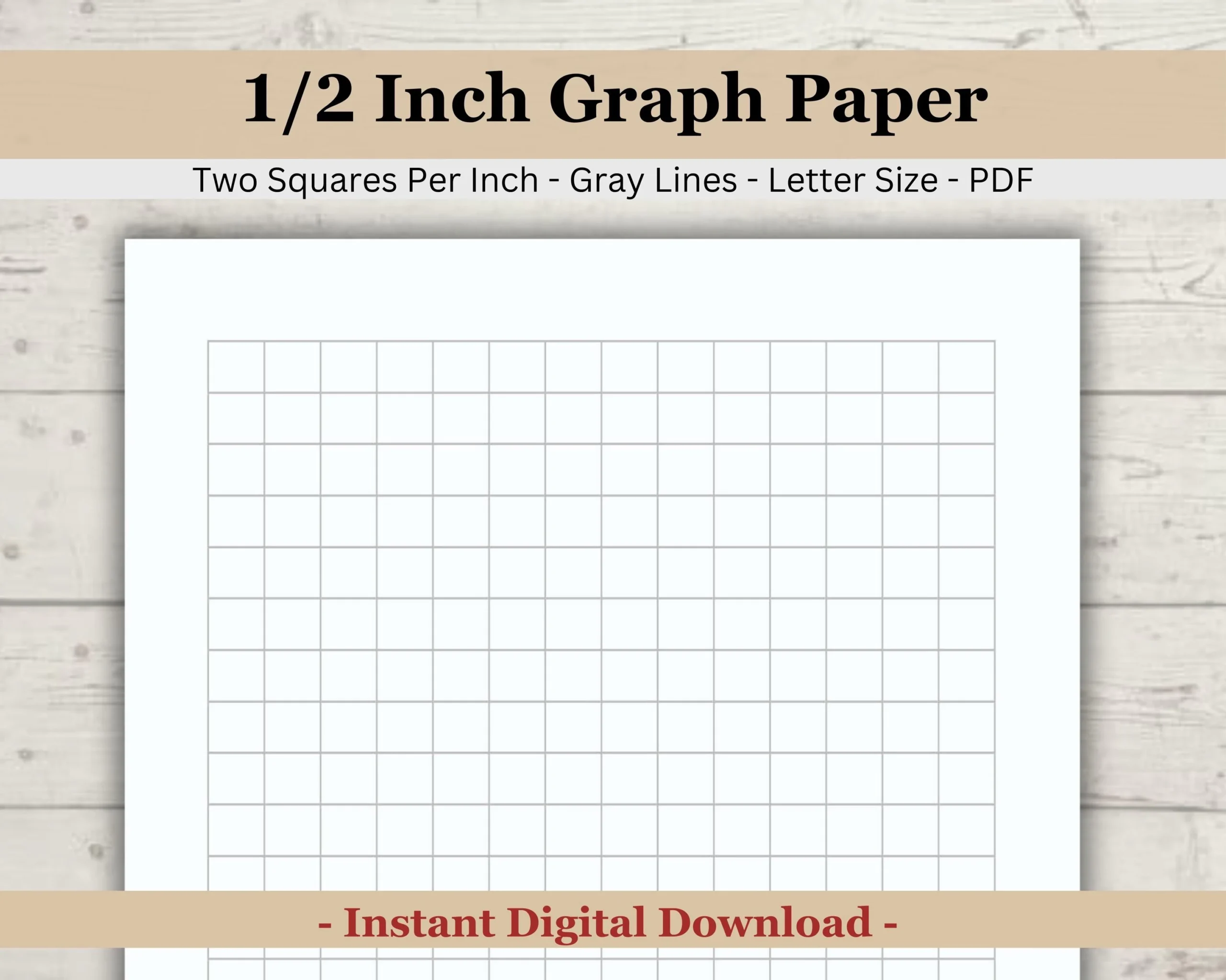 Printable Half Inch 50 Inch Graph Paper Two Squares Per Inch 
