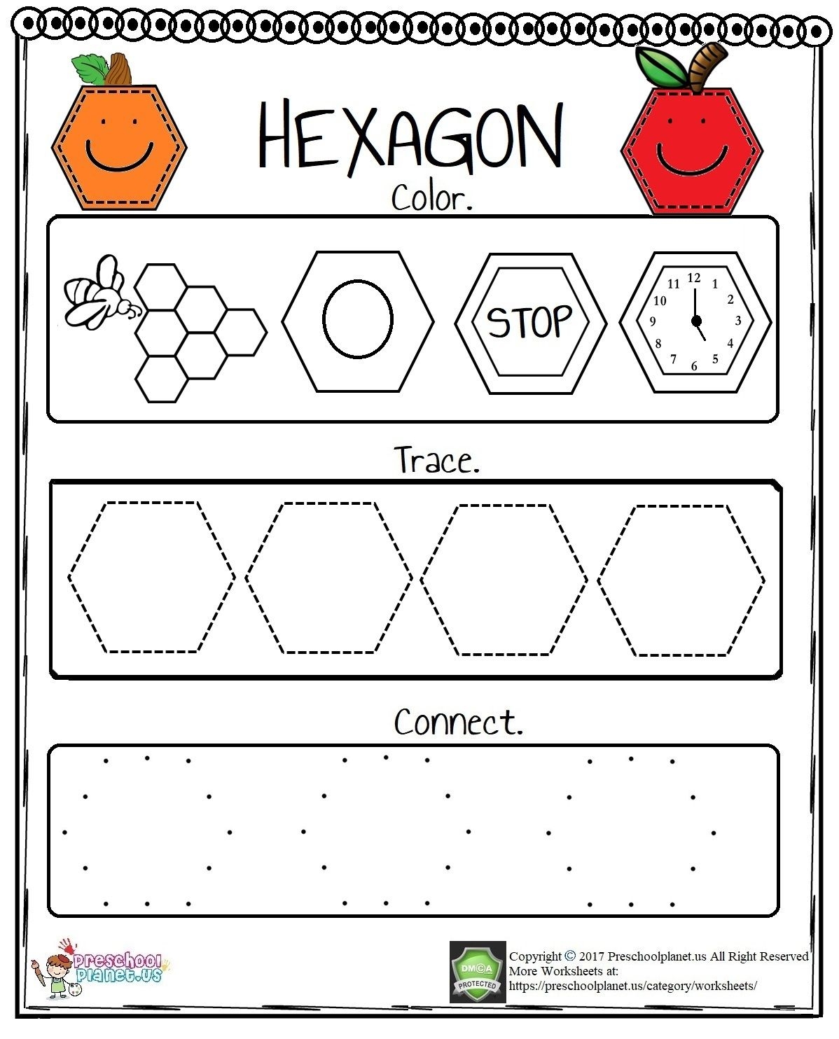 Printable Hexagon Worksheet Fun Activities For Geometry Practice