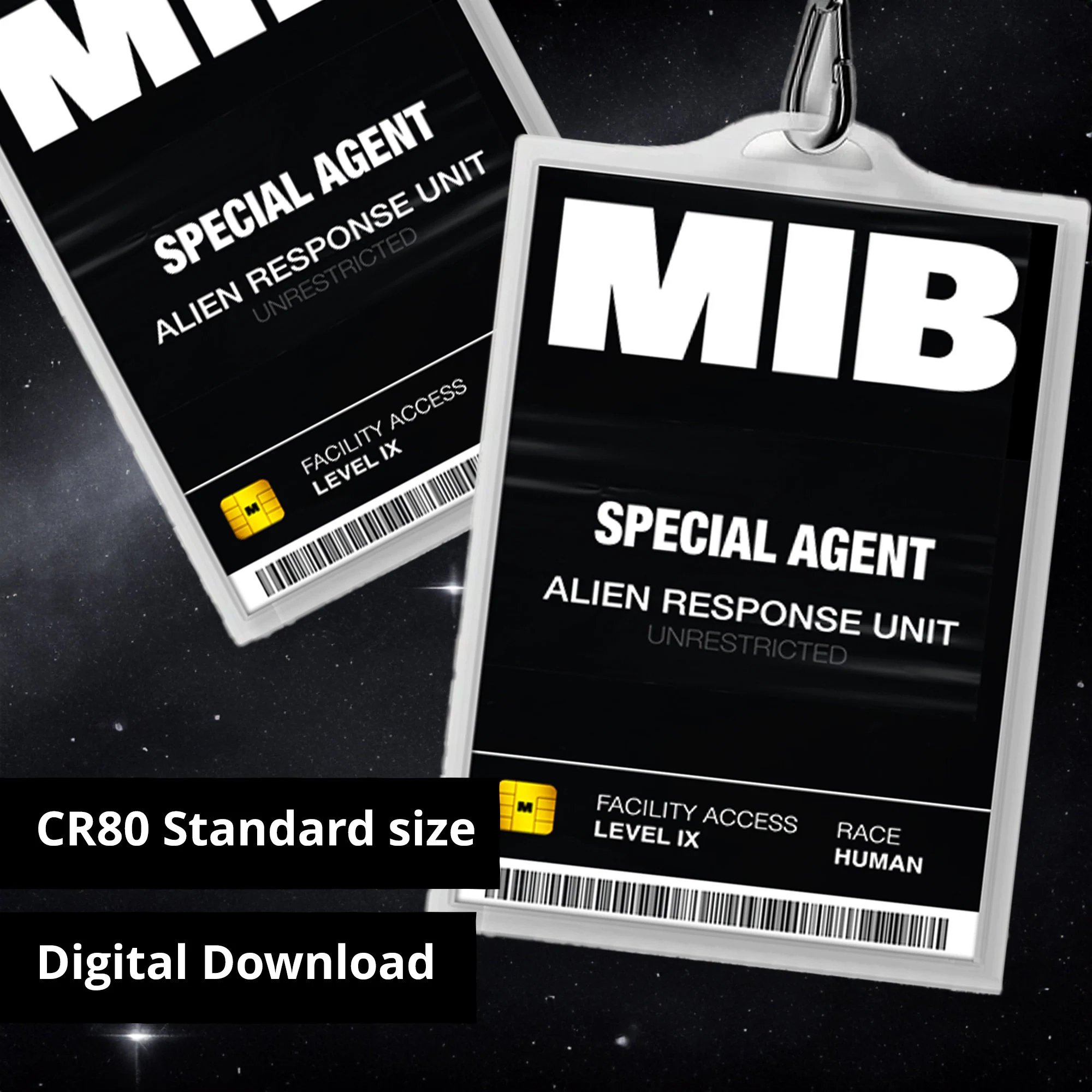 Printable Id Badge Mib Etsy